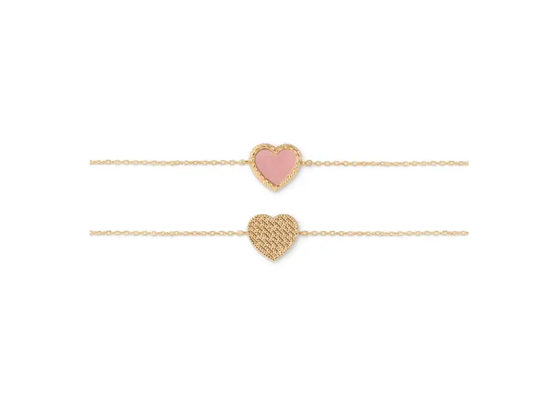 BRACCIALE IN ORO GIALLO 9KT CON CUORE IN MADREPERLA ROSA EMOTIONS GIULIA ITS ME EM/1BR